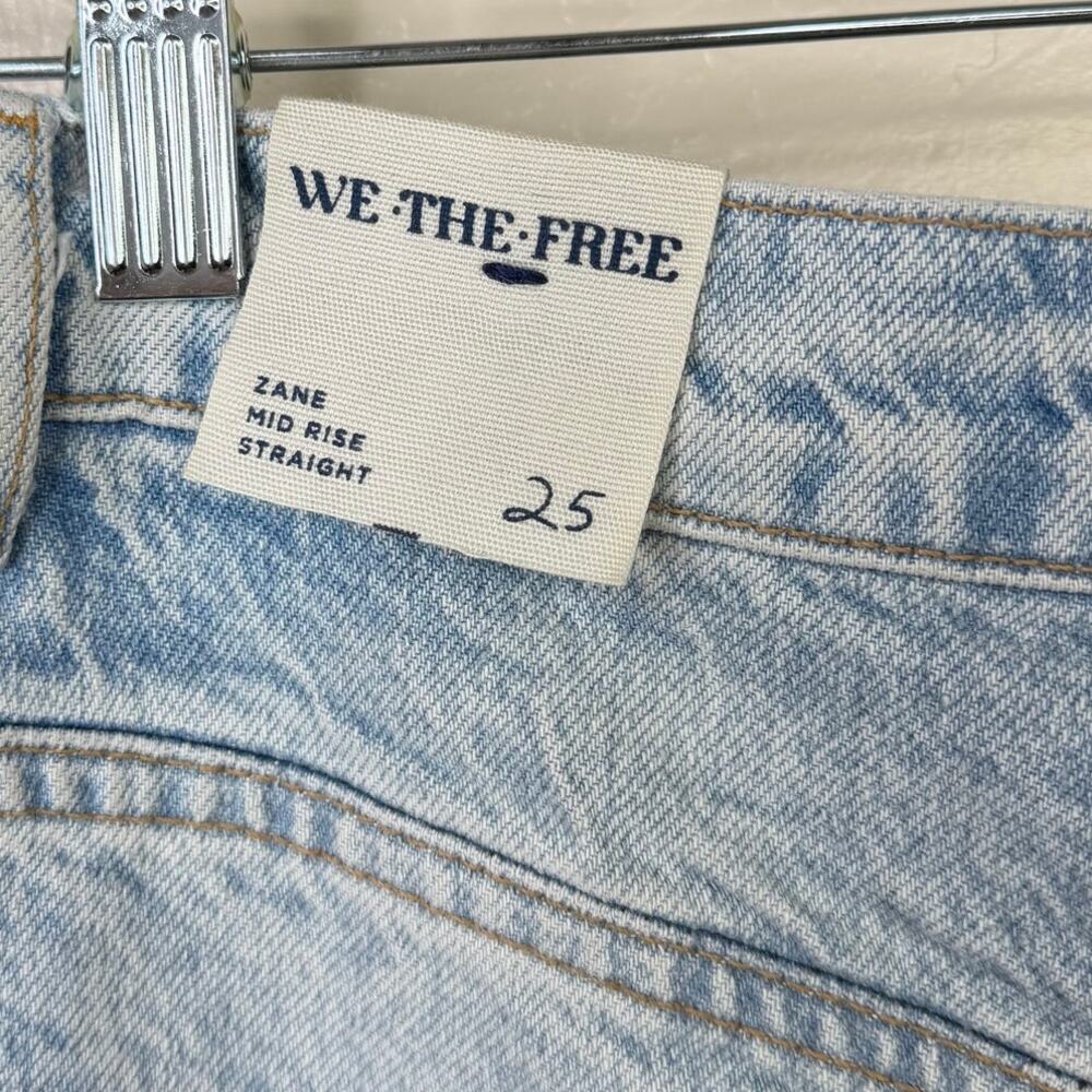 NEW Free People We The Free Zane Mid Rise Relaxed Slim Straight Leg Jeans 25 - Picture 7 of 9